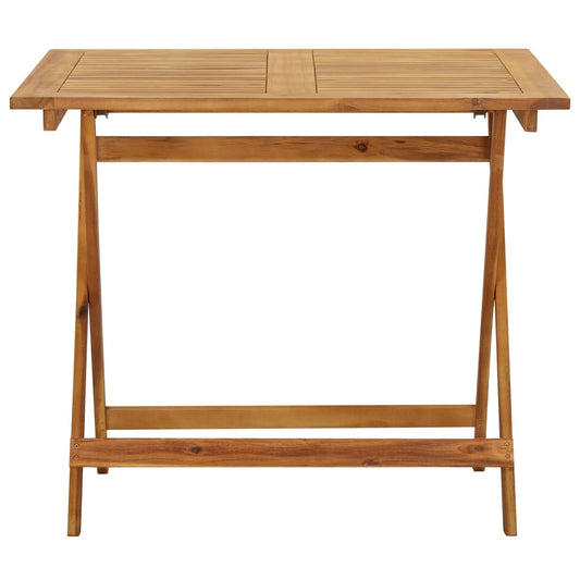 Garden Table Natural Solid Acacia wood Medium Foldable