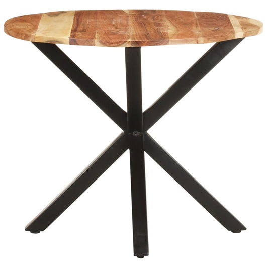 Side Table Natural wood and black Solid acacia wood Medium