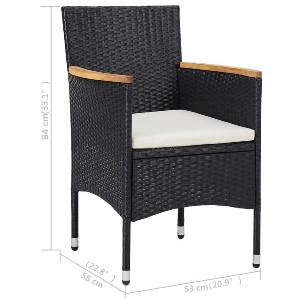 Dining Set Black and Brown