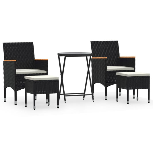 Garden Bistro Set Black, Cream