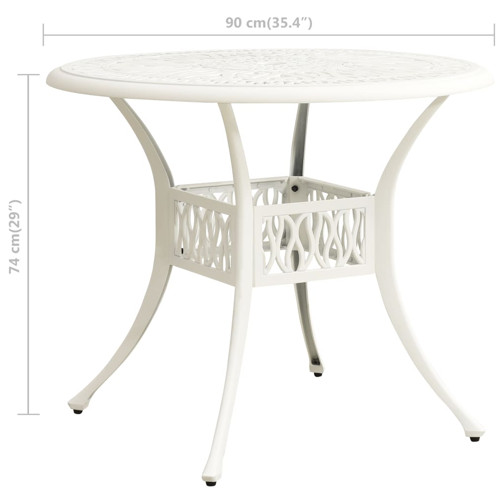 Garden Table White Cast aluminum Medium Durable Garden Table
