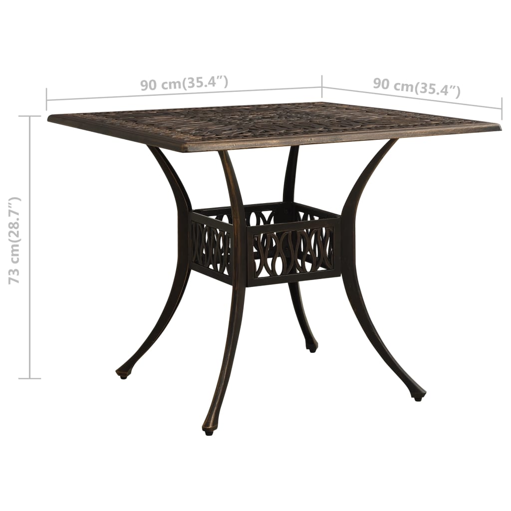 Garden Table Bronze Cast Aluminum Medium Decorative Inlays