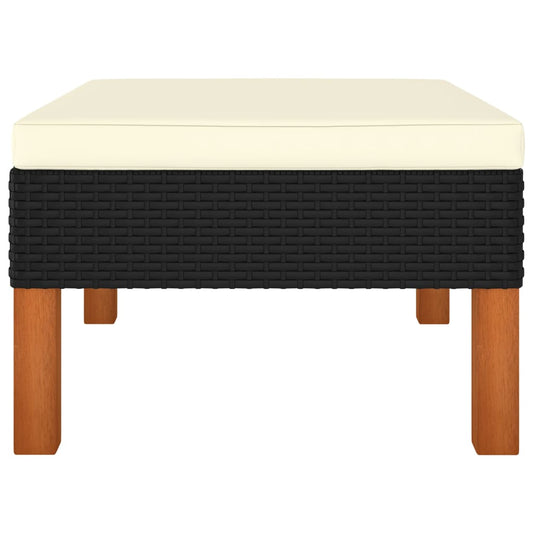 Footstool Black PE rattan Medium Modular Footstool Square