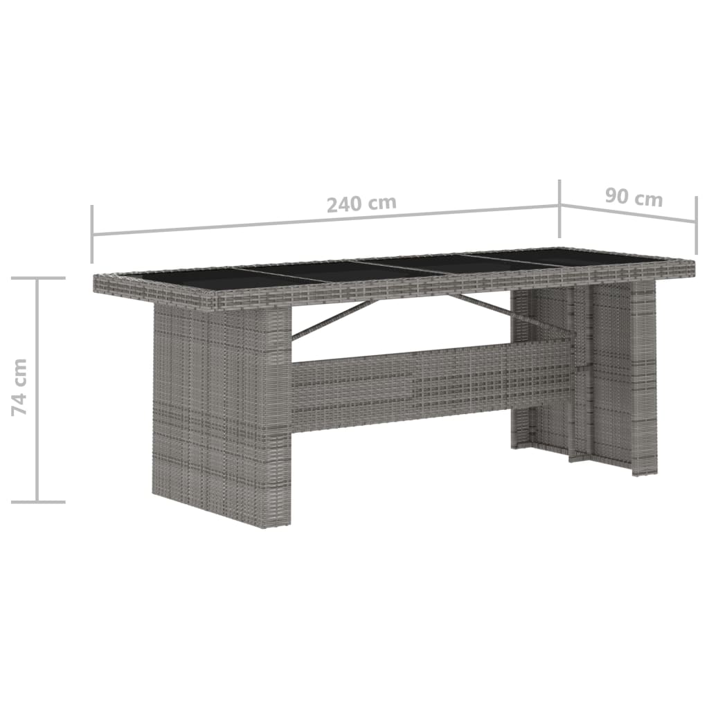 Outdoor Dining Set Grey, Dark Grey