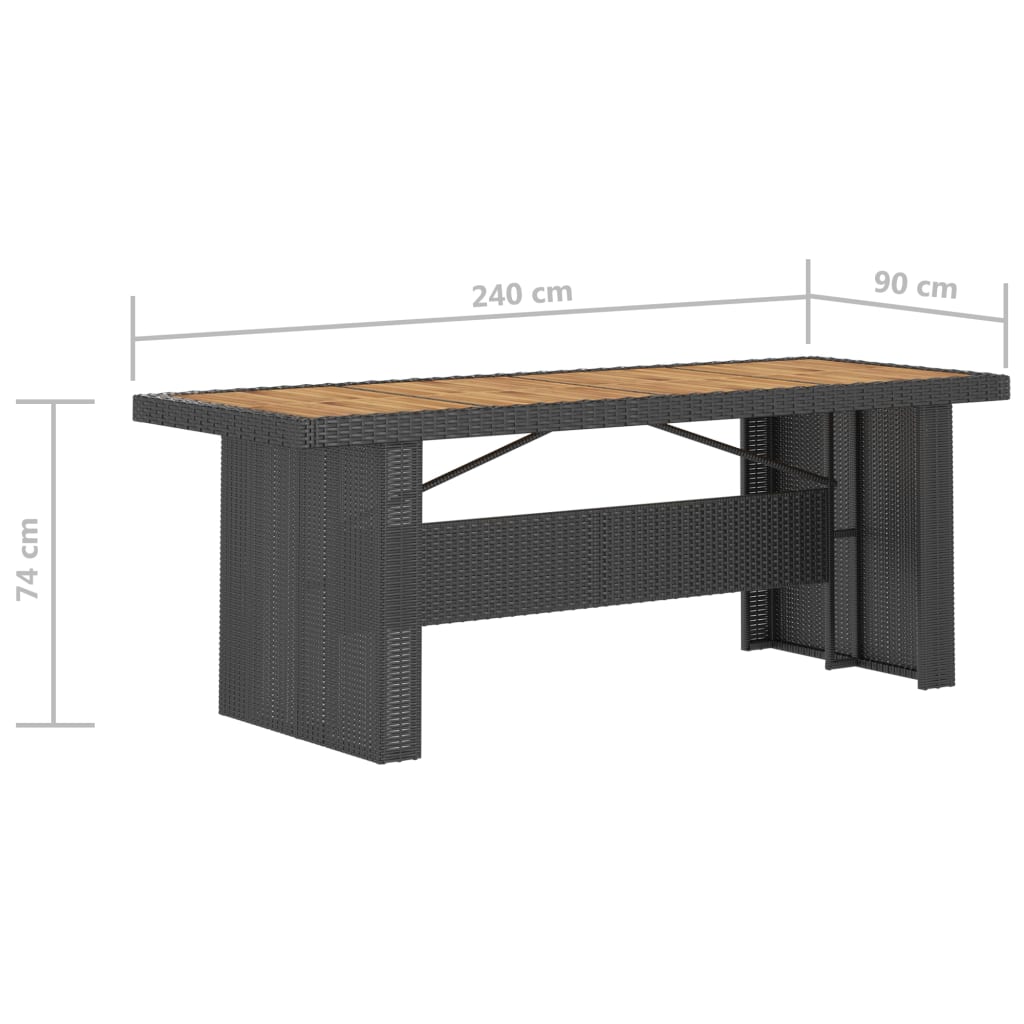 Outdoor Dining Set Black