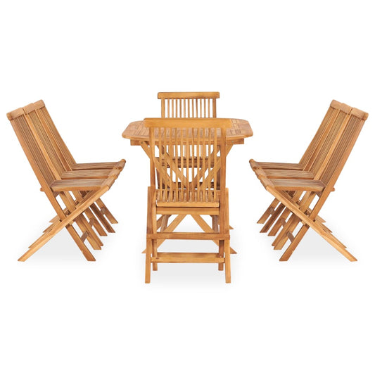 Outdoor Dining Set Natural Teak Smooth sanded teak hardwood
