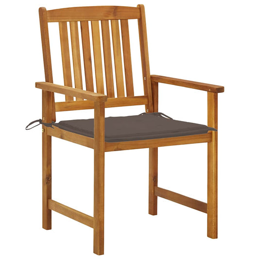 Garden Chair Set of 2 Brown Solid Acacia wood Standard Durable