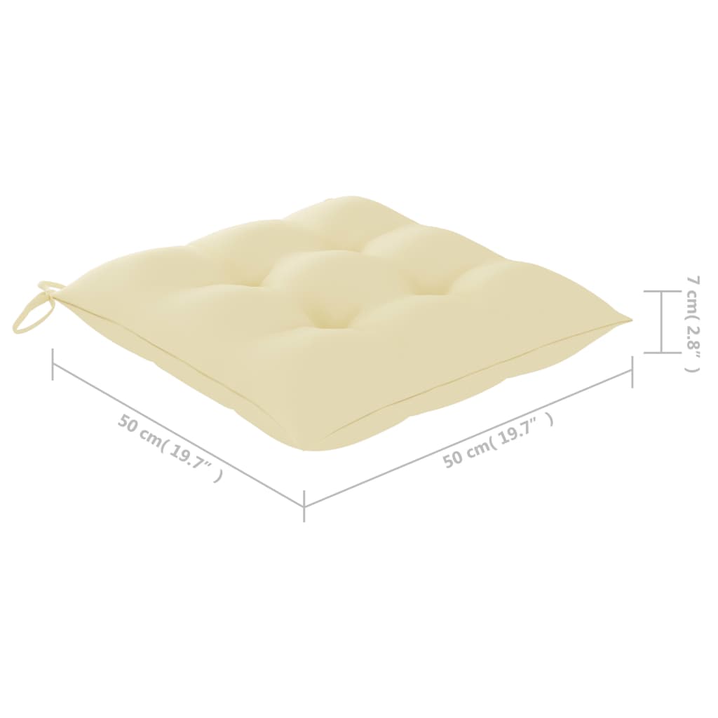 Bistro Set Cream (Cushion), Natural Wood