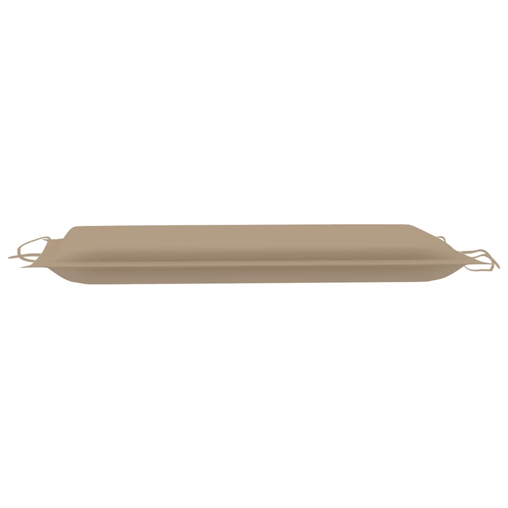 Sunlounger Beige and wood Solid acacia wood, Fabric (100% polyester)