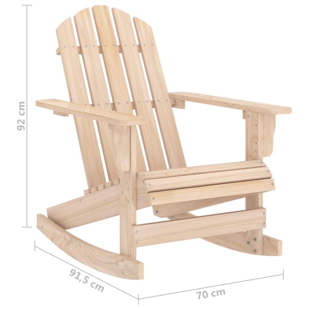 Garden Rocking Chair Brown Solid Fir Wood Medium