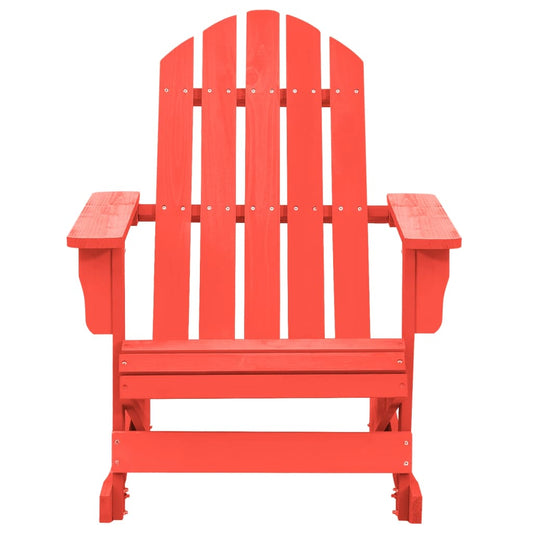 Garden Rocking Chair Red Solid Fir Wood Medium Durable