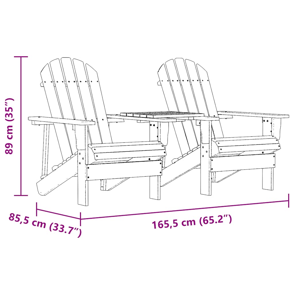 Garden Chair Natural Wood Solid fir wood Standard Ergonomic