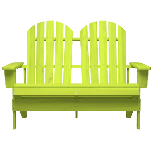 Garden Chair Green Solid fir wood 2-Seater Durable