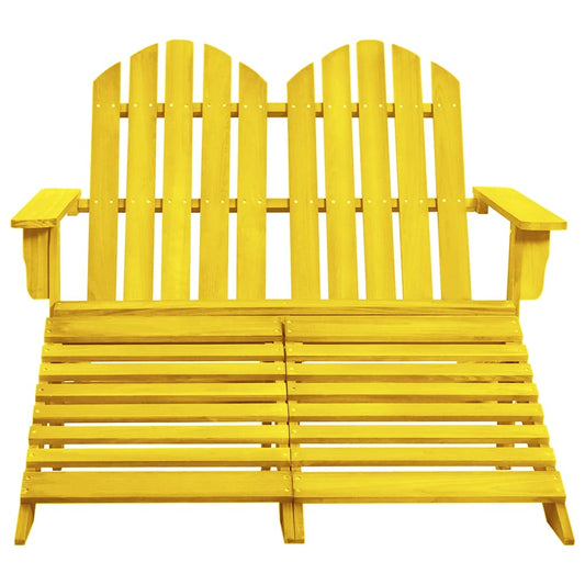 Garden Chair Yellow Solid fir wood 2-seater, Standard size