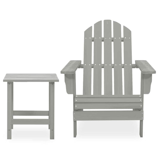 Garden Chair Grey Solid fir wood Large Ergonomic Garden Chair