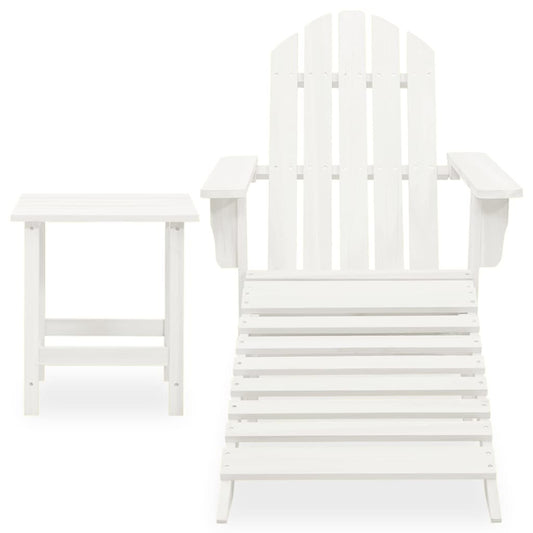 Garden Chair White Solid fir wood Large Detachable Garden Chair