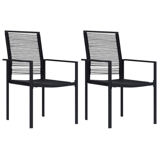 Dining Set Black Glass, Powder-Coated Steel, PVC Hollow Rattan