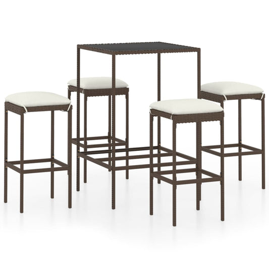 Garden Bar Set Brown PE rattan Standard Durable Garden Bar Set