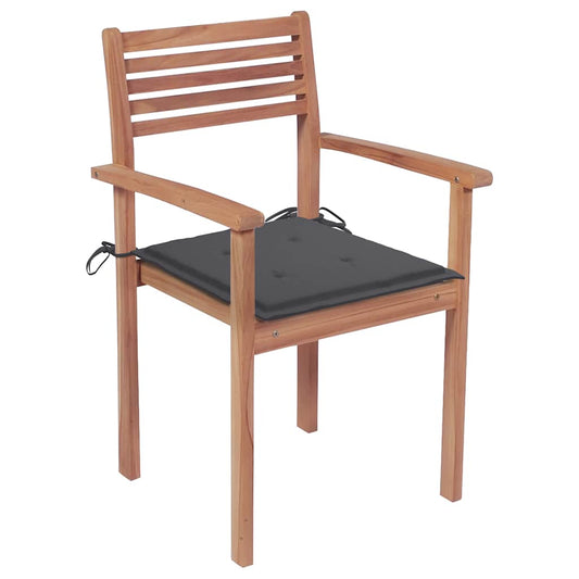 Garden Chair Set of 2 Teak Teak wood, polyester Medium