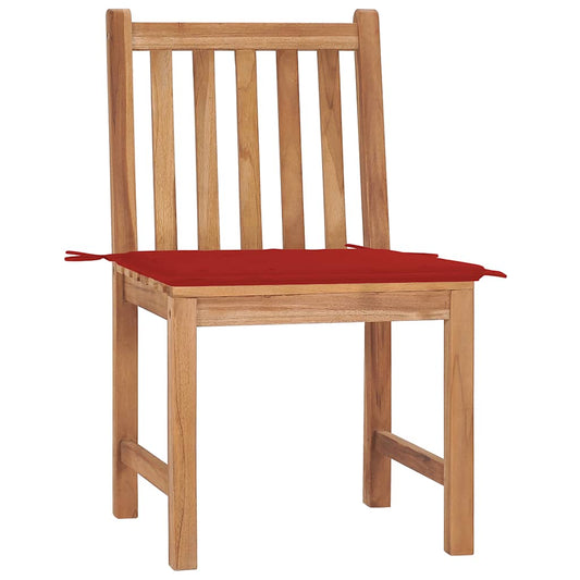 Garden Chair Set of 2 Teak Brown Solid Teak Wood Standard