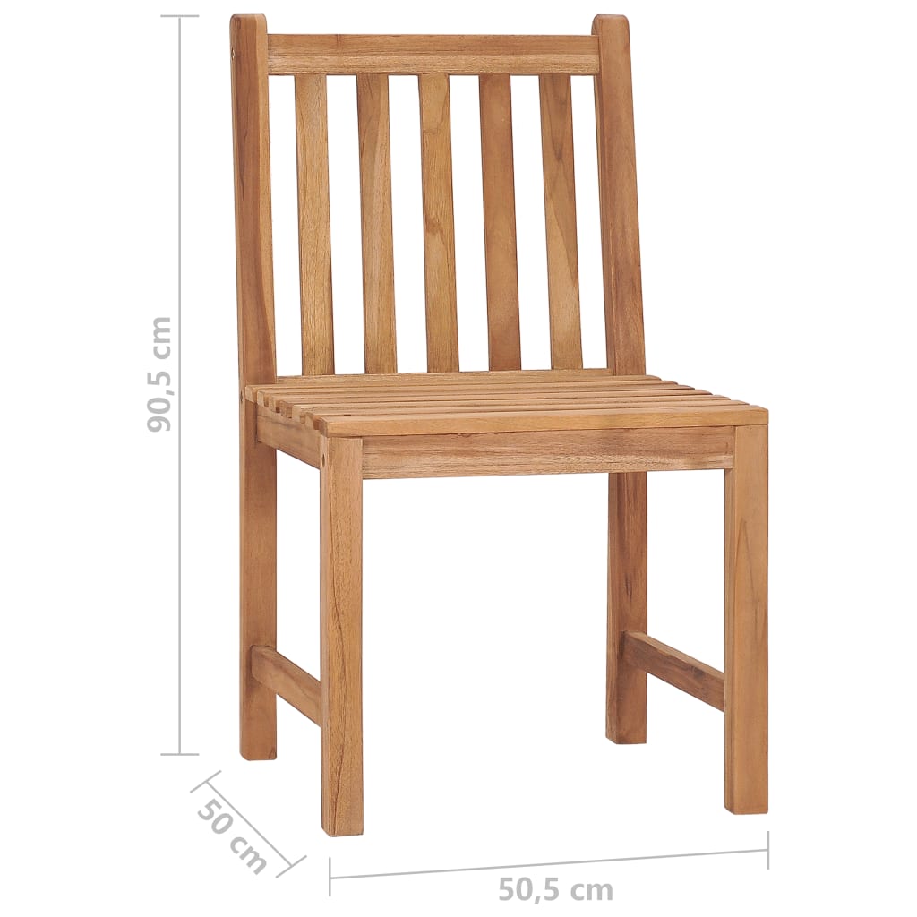 Patio Chair Set of 2 Teak Solid Teak Wood Standard Durable