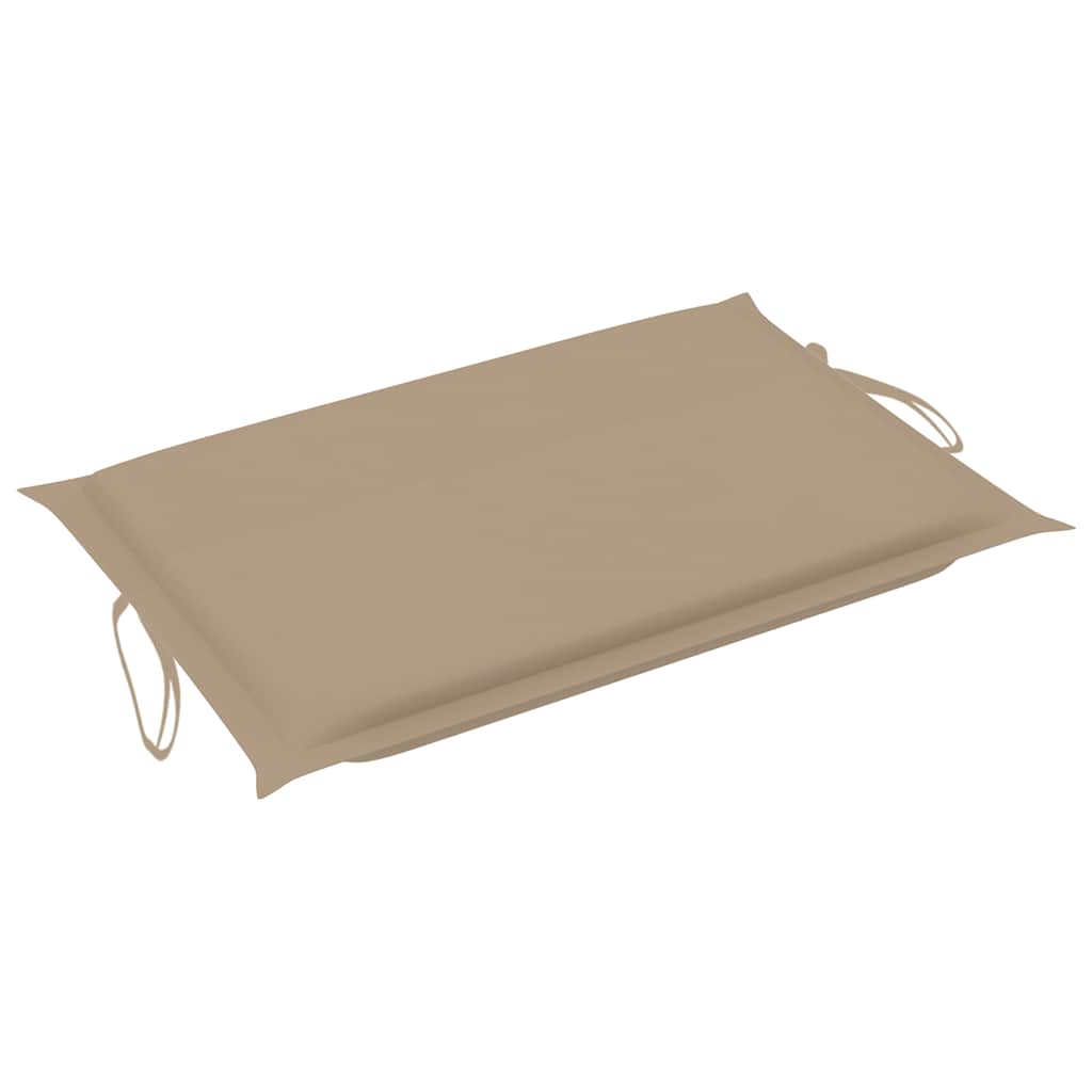 Sun Lounger Beige, Natural Fine sanded teak hardwood, 100% polyester