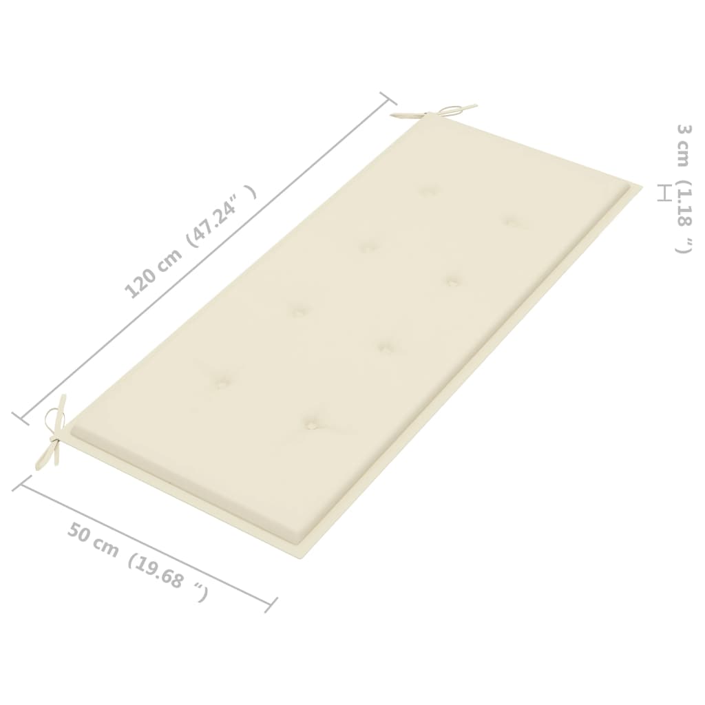 Garden Bench Natural Wood Solid Acacia wood, Fabric (100% polyester)