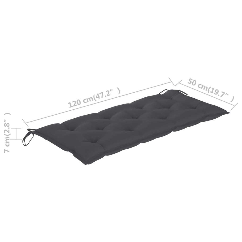 Garden Bench Light brown, Anthracite cushion