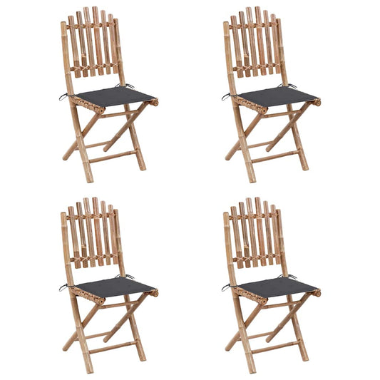 Outdoor Dining Set Natural Bamboo Bamboo, Polyester Medium