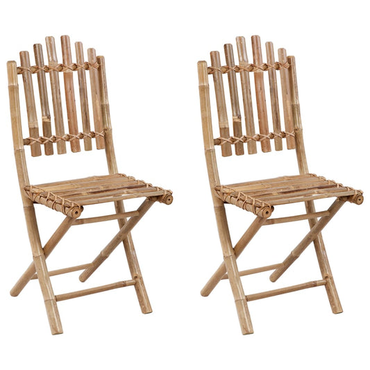 Patio Chair Set of 2 Light blue Bamboo, Polyester Standard