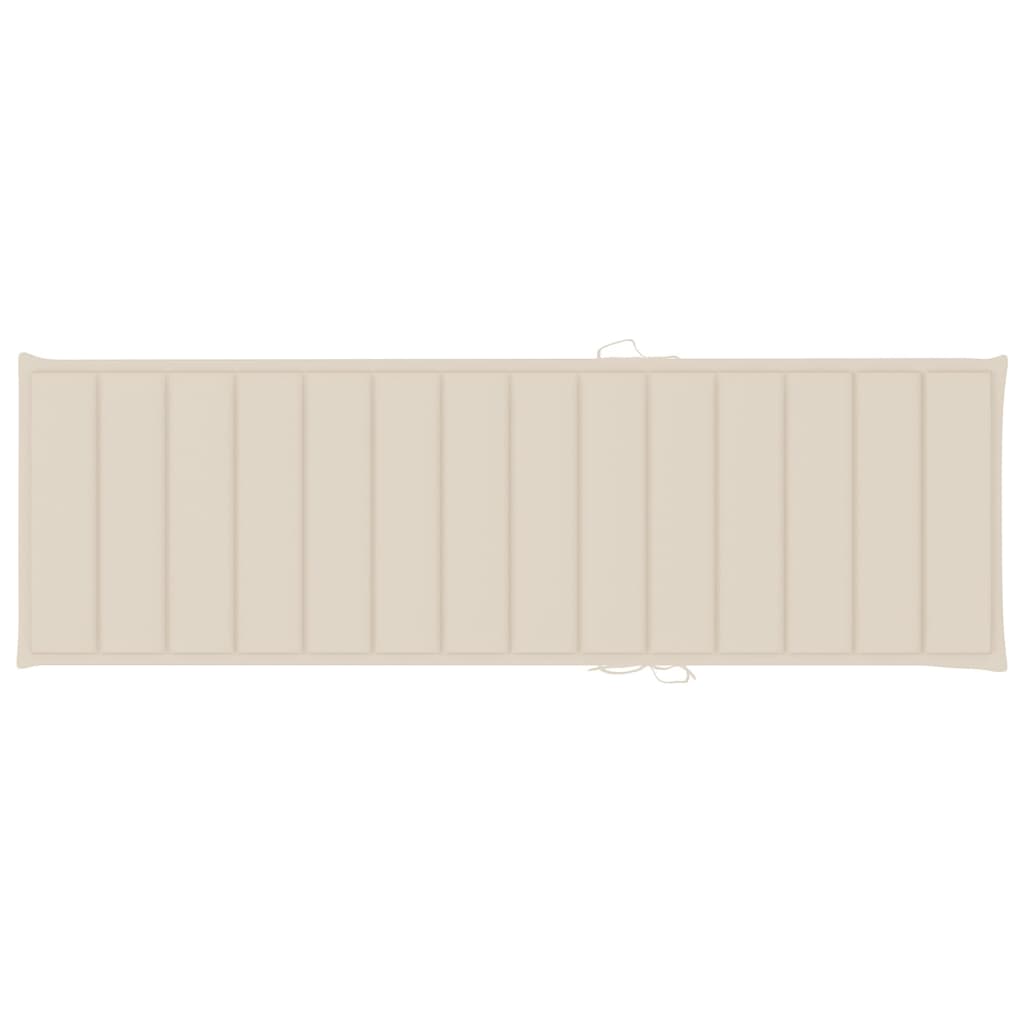 Folding Sun Lounger with Cushion Solid Acacia Wood