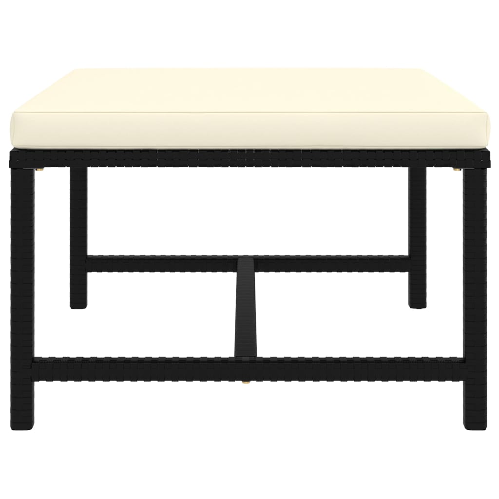 Garden Lounge Set Black, Cream White
