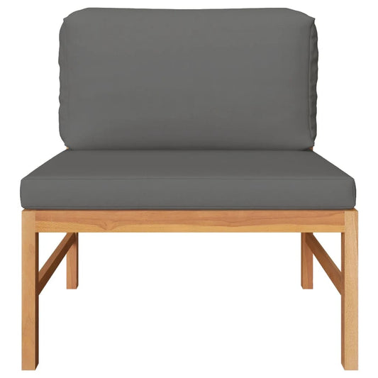 Middle Sofa Dark Grey Teak Wood Standard Modular Outdoor Sofa