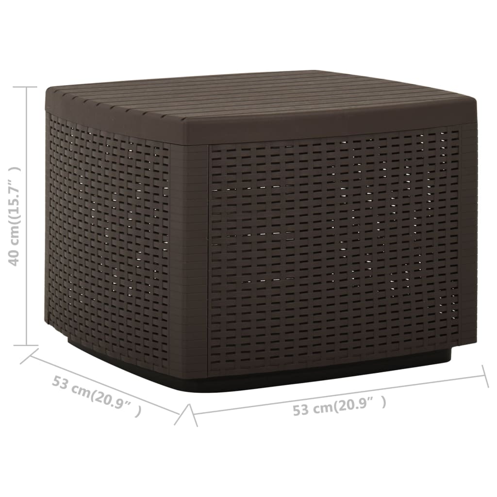 Garden Table Mocha Plastic Medium Lightweight Garden Table