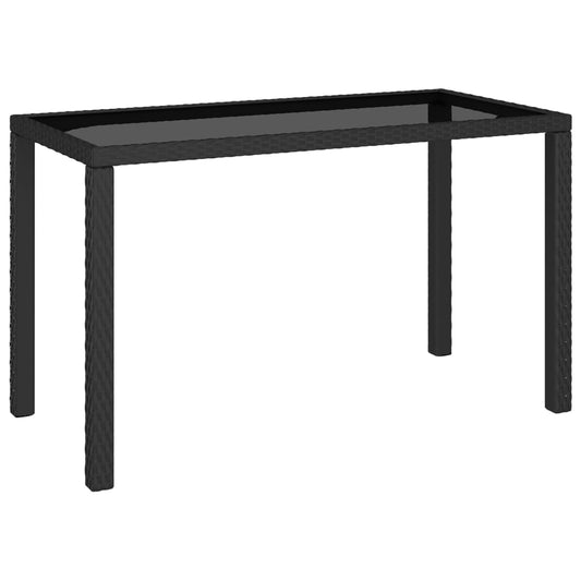Patio Dining Set Set of 6 Black Poly Rattan 6-Piece Set