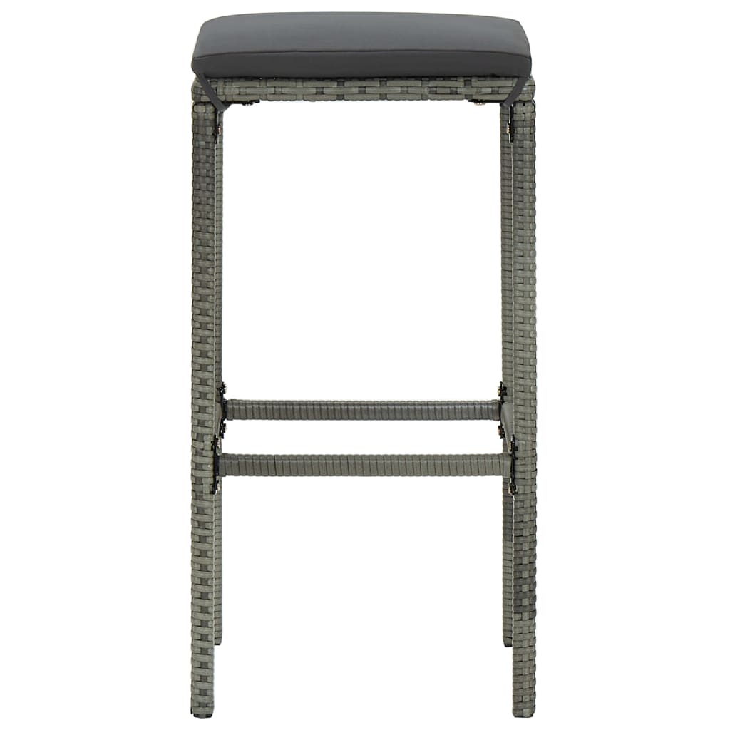 Garden Bar Set Grey Acacia wood Standard Removable Covers