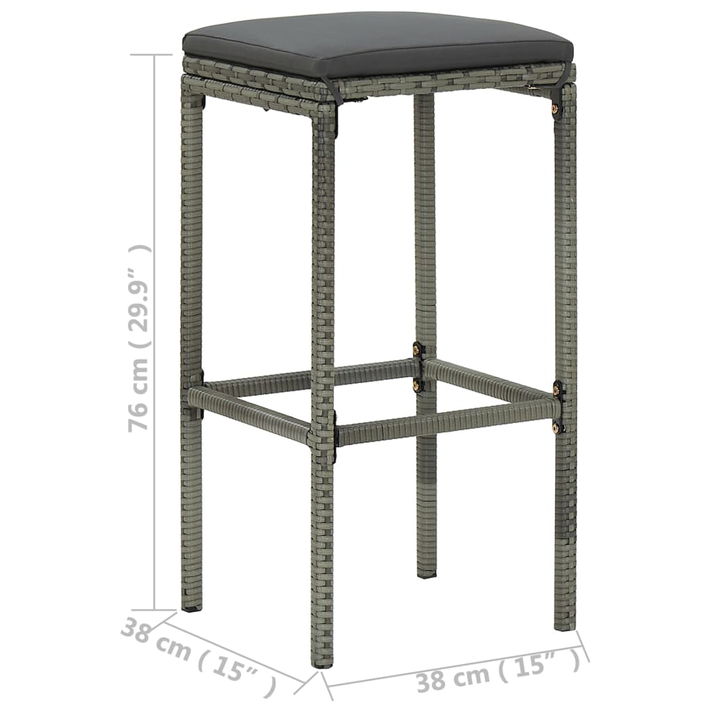 Garden Bar Set Grey Solid Acacia wood 9 Piece Set
