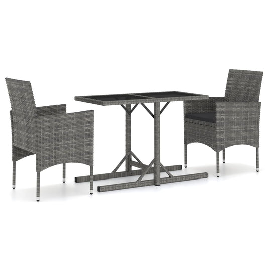 Dining Set Grey Poly rattan Medium Ergonomic Garden Dining Set