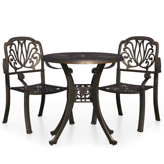 Bistro Set Bronze Cast aluminum Medium Durable Bistro Set