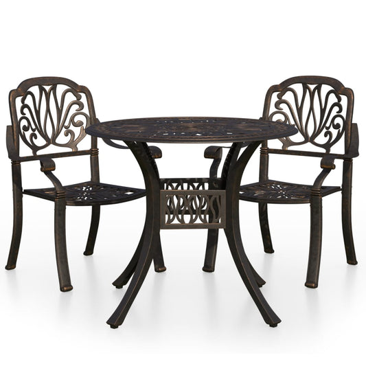 Bistro Set Bronze Cast Aluminum Standard Bistro Set Round