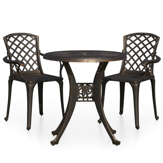Bistro Set Bronze Cast aluminum Standard Durable Bistro Set