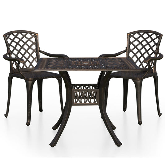 Bistro Set Bronze Cast Aluminum Standard Decorative Inlays