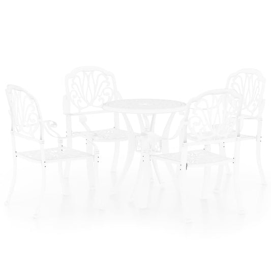 Bistro Set White Cast Aluminum Medium Durable Bistro Set