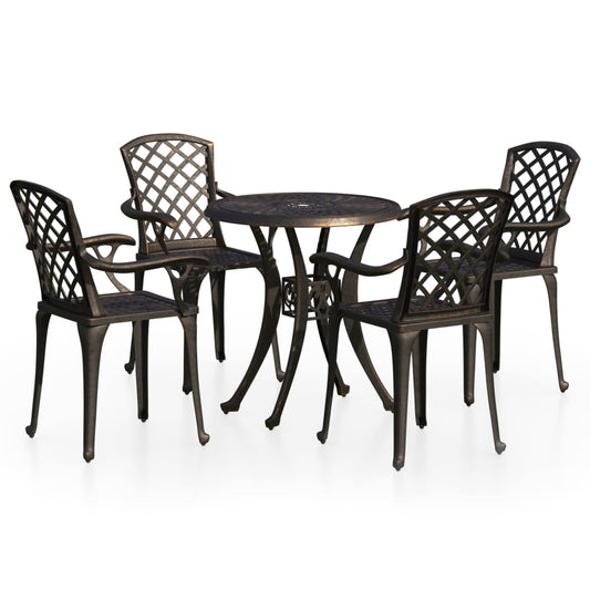 Bistro Set Bronze Cast Aluminum Standard Decorative Inlays