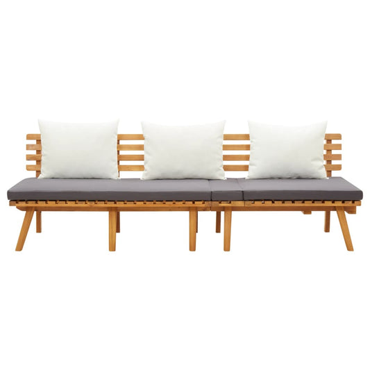 Garden Day Bed Acacia wood color, White, Dark Gray