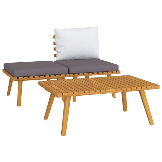 Garden Lounge Set Dark Grey, White