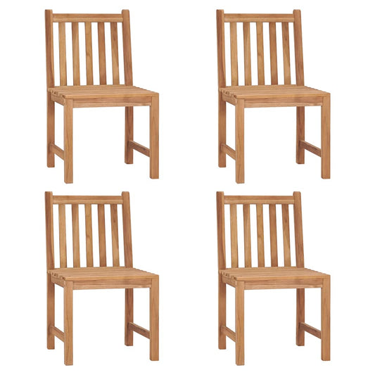 Patio Chair Set of 4 Teak Solid Teak Wood Standard Durable