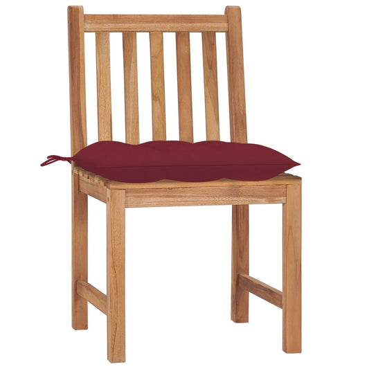 Patio Chair Set of 4 Warm Teak Solid Teak Wood Standard Durable