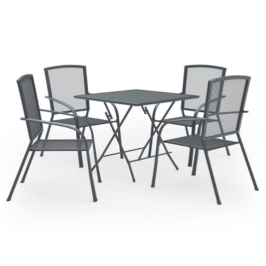 Dining Set Anthracite Steel with e-coating and powder coating finish