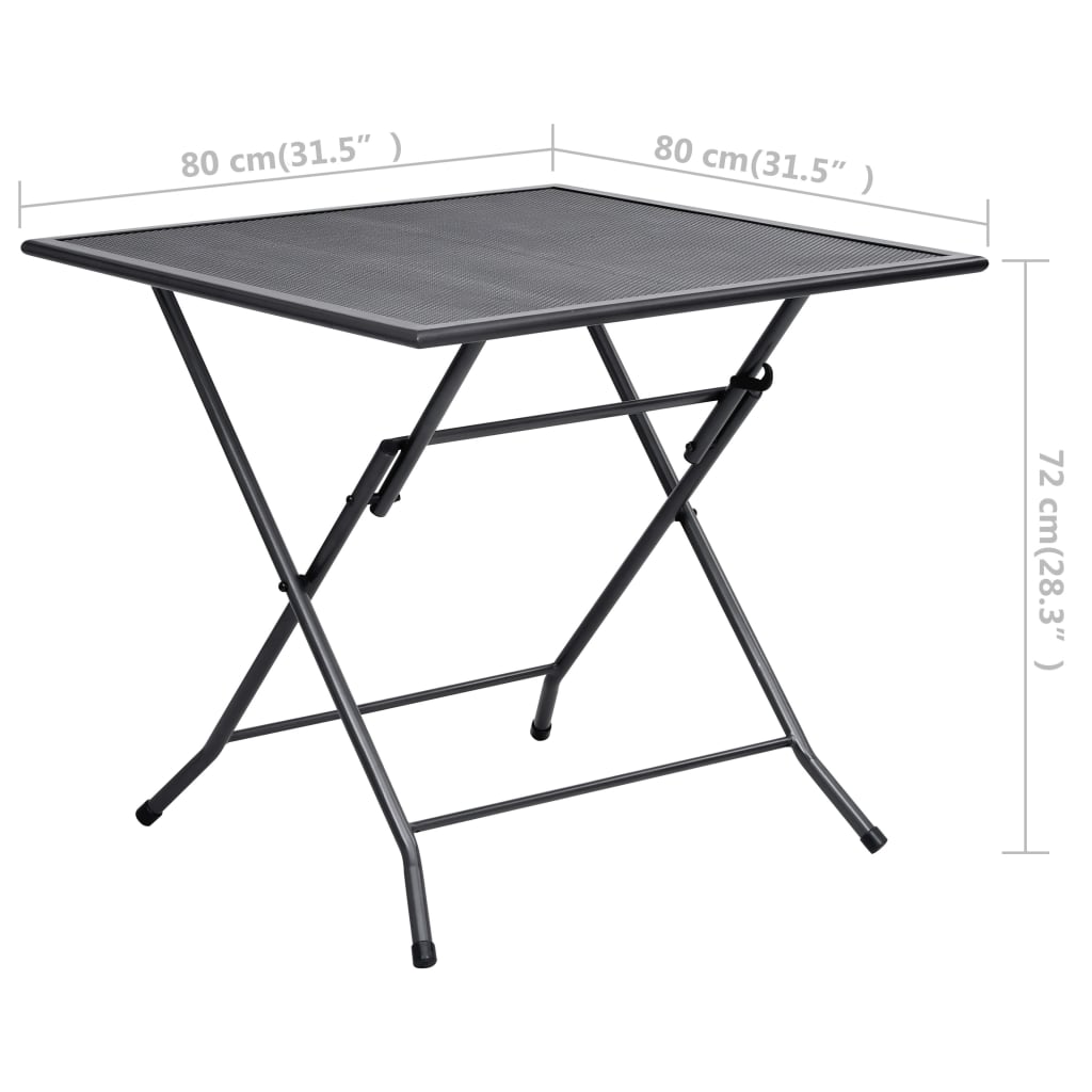 Dining Set Anthracite Steel with e-coated and powder-coated finish